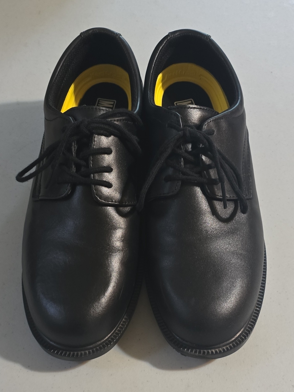 Magnum Men’s Black Oxfords with Yellow Insole Slip And Oil Resistant Work Shoes